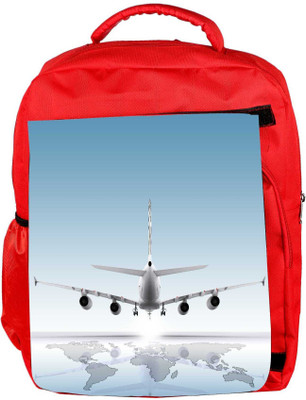 

Snoogg Eco Friendly Canvas Aircraft Landing On The Earth Backpack Rucksack School Travel Unisex Casual Canvas Bag Bookbag Satchel 5 L Backpack(Red)
