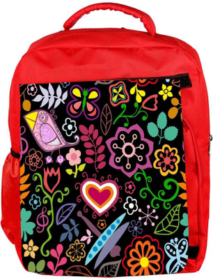 

Snoogg Eco Friendly Canvas Colorful Floral Seamless Pattern In Cartoon Style Seamless Pattern Backpack Rucksack School Travel Unisex Casual Canvas Bag Bookbag Satchel 5 L Backpack(Red)