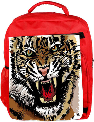 

Snoogg Eco Friendly Canvas Sketch Of Tiger Vector Illustration Backpack Rucksack School Travel Unisex Casual Canvas Bag Bookbag Satchel 5 L Backpack(Red)