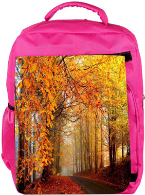 

Snoogg Eco Friendly Canvas Pathway Through The Forest Designer Backpack Rucksack School Travel Unisex Casual Canvas Bag Bookbag Satchel 5 L Backpack(Pink)
