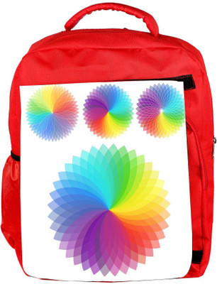 

Snoogg Eco Friendly Canvas Set Of Rainbow Flowers Backpack Rucksack School Travel Unisex Casual Canvas Bag Bookbag Satchel 5 L Backpack(Red)