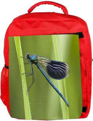 

Snoogg Eco Friendly Canvas Navy Blue Dragonfly Designer Backpack Rucksack School Travel Unisex Casual Canvas Bag Bookbag Satchel 5 L Backpack(Red)