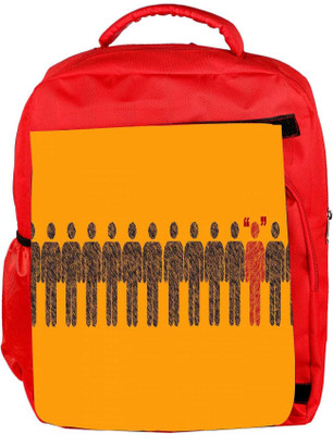 Snoogg Eco Friendly Canvas Different Dual Fun Designer Backpack Rucksack School Travel Unisex Casual Canvas Bag Bookbag Satchel 5 L Backpack(Red)