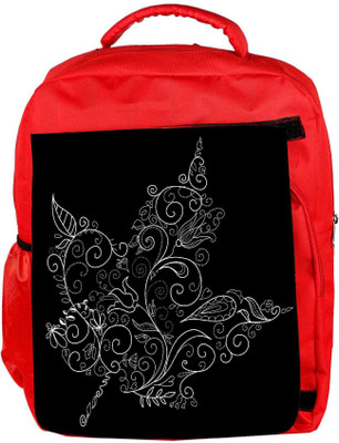 

Snoogg Eco Friendly Canvas Black And White Maple Leaf Backpack Rucksack School Travel Unisex Casual Canvas Bag Bookbag Satchel 5 L Backpack(Red)