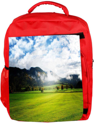 

Snoogg Eco Friendly Canvas Clouds And Garden Designer Backpack Rucksack School Travel Unisex Casual Canvas Bag Bookbag Satchel 5 L Backpack(Red)