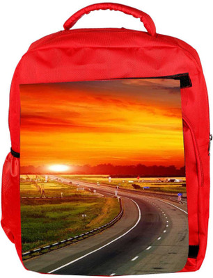 

Snoogg Eco Friendly Canvas The Way To Sunset Backpack Rucksack School Travel Unisex Casual Canvas Bag Bookbag Satchel 5 L Backpack(Red)