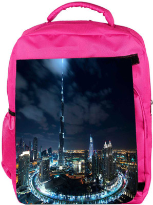 

Snoogg Eco Friendly Canvas Winter In Dubai Designer Backpack Rucksack School Travel Unisex Casual Canvas Bag Bookbag Satchel 5 L Backpack(Pink)