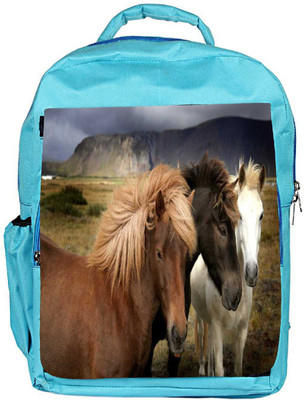 

Snoogg Eco Friendly Canvas Colorful Horses Designer Backpack Rucksack School Travel Unisex Casual Canvas Bag Bookbag Satchel 5 L Backpack(Blue)