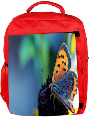 

Snoogg Eco Friendly Canvas Butterfly In Black Flower Designer Backpack Rucksack School Travel Unisex Casual Canvas Bag Bookbag Satchel 5 L Backpack(Red)