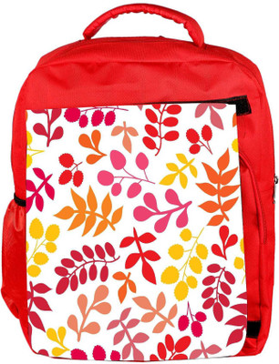 

Snoogg Eco Friendly Canvas Colorful Leaves Designer Backpack Rucksack School Travel Unisex Casual Canvas Bag Bookbag Satchel 5 L Backpack(Red)
