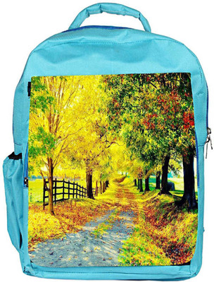 

Snoogg Eco Friendly Canvas Green Leaves Designer Backpack Rucksack School Travel Unisex Casual Canvas Bag Bookbag Satchel 5 L Backpack(Blue)