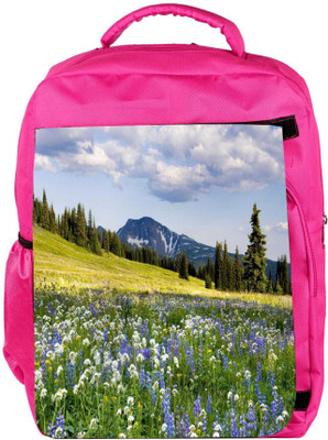 

Snoogg Eco Friendly Canvas Purple And White Flowers Designer Backpack Rucksack School Travel Unisex Casual Canvas Bag Bookbag Satchel 5 L Backpack(Pink)