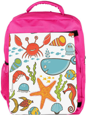 

Snoogg Eco Friendly Canvas Fish World Designer Backpack Rucksack School Travel Unisex Casual Canvas Bag Bookbag Satchel 5 L Backpack(Pink)