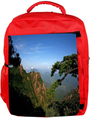 

Snoogg Eco Friendly Canvas Trees On The Mountain Top Designer Backpack Rucksack School Travel Unisex Casual Canvas Bag Bookbag Satchel 5 L Backpack(Red)