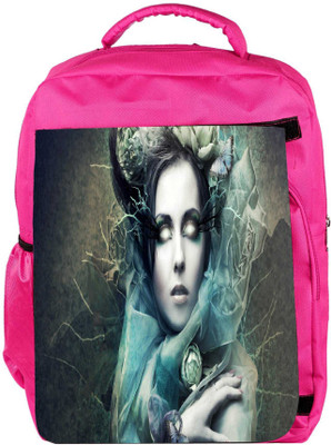 

Snoogg Eco Friendly Canvas Scary Woman Fantasy Designer Backpack Rucksack School Travel Unisex Casual Canvas Bag Bookbag Satchel 5 L Backpack(Pink)