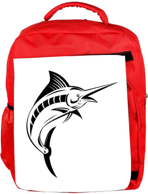 

Snoogg Eco Friendly Canvas Blue Marlin Jumping Backpack Rucksack School Travel Unisex Casual Canvas Bag Bookbag Satchel 5 L Backpack(Red)