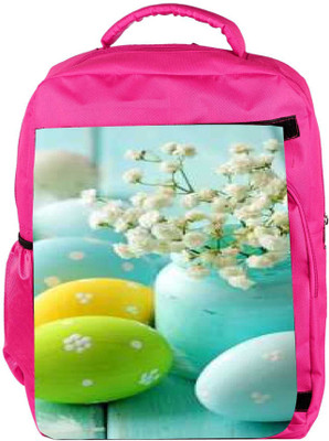 

Snoogg Eco Friendly Canvas Colorful Egg Designer Backpack Rucksack School Travel Unisex Casual Canvas Bag Bookbag Satchel 5 L Backpack(Pink)