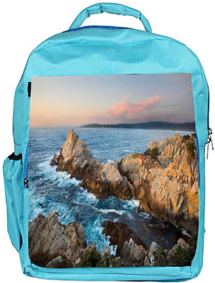 

Snoogg Eco Friendly Canvas Waves Hitting The Mountain Designer Backpack Rucksack School Travel Unisex Casual Canvas Bag Bookbag Satchel 5 L Backpack(Blue)