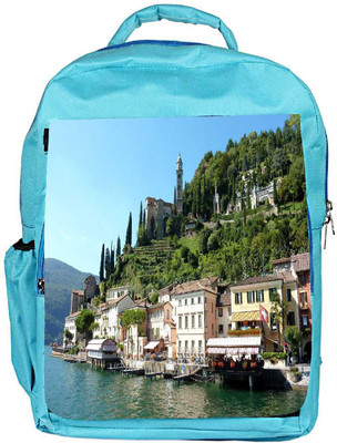 

Snoogg Eco Friendly Canvas White Buildings Designer Backpack Rucksack School Travel Unisex Casual Canvas Bag Bookbag Satchel 5 L Backpack(Blue)