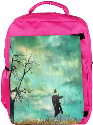 

Snoogg Eco Friendly Canvas Scare Crow Designer Backpack Rucksack School Travel Unisex Casual Canvas Bag Bookbag Satchel 5 L Backpack(Pink)