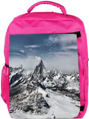 

Snoogg Eco Friendly Canvas Snow On The Hill Top Designer Backpack Rucksack School Travel Unisex Casual Canvas Bag Bookbag Satchel 5 L Backpack(Pink)