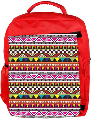 

Snoogg Eco Friendly Canvas Aztec Multicolour Backpack Rucksack School Travel Unisex Casual Canvas Bag Bookbag Satchel 5 L Backpack(Red)