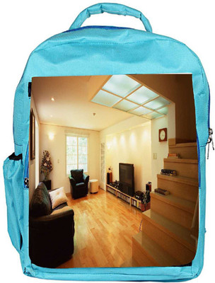 

Snoogg Eco Friendly Canvas Awesome House Designer Backpack Rucksack School Travel Unisex Casual Canvas Bag Bookbag Satchel 5 L Backpack(Blue)