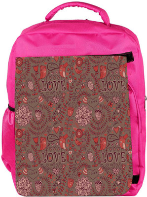 

Snoogg Eco Friendly Canvas Love Brown Pattern Designer Backpack Rucksack School Travel Unisex Casual Canvas Bag Bookbag Satchel 5 L Backpack(Pink)