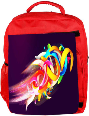 

Snoogg Eco Friendly Canvas Colorful Shapes Abstract Designer Backpack Rucksack School Travel Unisex Casual Canvas Bag Bookbag Satchel 5 L Backpack(Red)