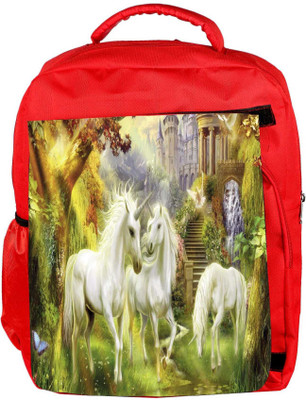 

Snoogg Eco Friendly Canvas Horses Art Large Designer Backpack Rucksack School Travel Unisex Casual Canvas Bag Bookbag Satchel 5 L Backpack(Red)