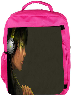 

Snoogg Eco Friendly Canvas Musica Digital Designer Backpack Rucksack School Travel Unisex Casual Canvas Bag Bookbag Satchel 5 L Backpack(Pink)