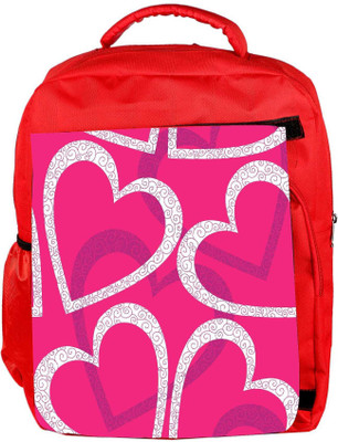 

Snoogg Eco Friendly Canvas White Hearts Designer Backpack Rucksack School Travel Unisex Casual Canvas Bag Bookbag Satchel 5 L Backpack(Red)