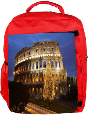 

Snoogg Eco Friendly Canvas Abstract Broken Building Designer Backpack Rucksack School Travel Unisex Casual Canvas Bag Bookbag Satchel 5 L Backpack(Red)