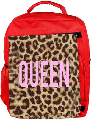 

Snoogg Eco Friendly Canvas Queen Leopard Print Backpack Rucksack School Travel Unisex Casual Canvas Bag Bookbag Satchel 5 L Backpack(Red)