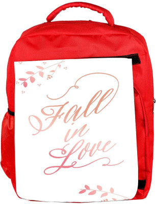 

Snoogg Eco Friendly Canvas Fall In Love Designer Backpack Rucksack School Travel Unisex Casual Canvas Bag Bookbag Satchel 5 L Backpack(Red)