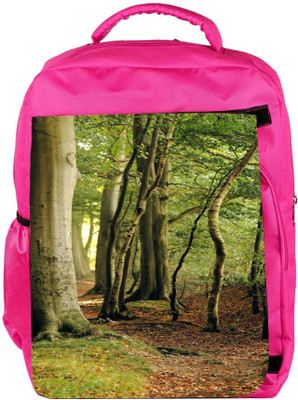 

Snoogg Eco Friendly Canvas Beach Forest Trees Green Nature Designer Backpack Rucksack School Travel Unisex Casual Canvas Bag Bookbag Satchel 5 L Backpack(Pink)