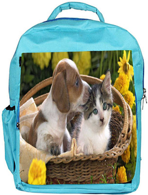 

Snoogg Eco Friendly Canvas Loving Puppy Designer Backpack Rucksack School Travel Unisex Casual Canvas Bag Bookbag Satchel 5 L Backpack(Blue)