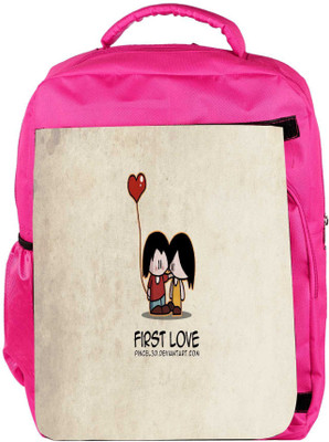 

Snoogg Eco Friendly Canvas First Love Designer Backpack Rucksack School Travel Unisex Casual Canvas Bag Bookbag Satchel 5 L Backpack(Pink)