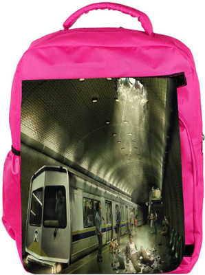 

Snoogg Eco Friendly Canvas Falling Metro Designer Backpack Rucksack School Travel Unisex Casual Canvas Bag Bookbag Satchel 5 L Backpack(Pink)