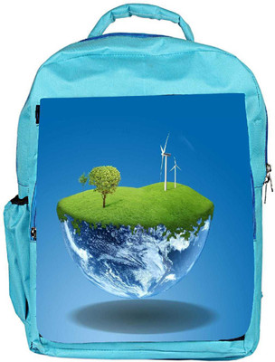 

Snoogg Eco Friendly Canvas Half Earth Designer Backpack Rucksack School Travel Unisex Casual Canvas Bag Bookbag Satchel 5 L Backpack(Blue)