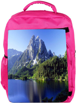 

Snoogg Eco Friendly Canvas White Mountains And Trees Designer Backpack Rucksack School Travel Unisex Casual Canvas Bag Bookbag Satchel 5 L Backpack(Pink)