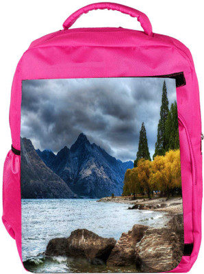 

Snoogg Eco Friendly Canvas Amazing Nature Corner Designer Backpack Rucksack School Travel Unisex Casual Canvas Bag Bookbag Satchel 5 L Backpack(Pink)