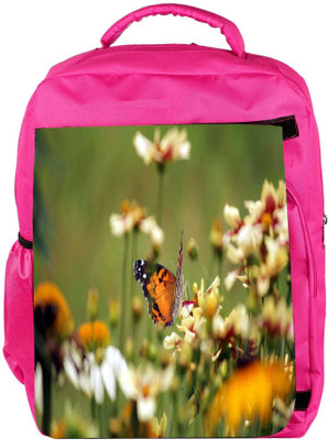 

Snoogg Eco Friendly Canvas Butterfly In Small Flower Designer Backpack Rucksack School Travel Unisex Casual Canvas Bag Bookbag Satchel 5 L Backpack(Pink)