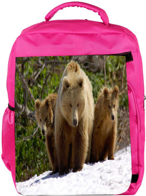 

Snoogg Eco Friendly Canvas Three Bears Designer Backpack Rucksack School Travel Unisex Casual Canvas Bag Bookbag Satchel 5 L Backpack(Pink)