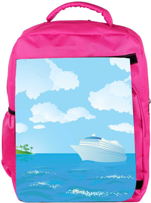 

Snoogg Eco Friendly Canvas Cruise Vector Backpack Rucksack School Travel Unisex Casual Canvas Bag Bookbag Satchel 5 L Backpack(Pink)