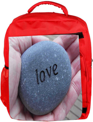 

Snoogg Eco Friendly Canvas Love Pebble Backpack Rucksack School Travel Unisex Casual Canvas Bag Bookbag Satchel 5 L Backpack(Red)