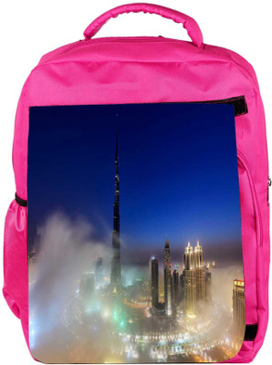 

Snoogg Eco Friendly Canvas Storm In The City Designer Backpack Rucksack School Travel Unisex Casual Canvas Bag Bookbag Satchel 5 L Backpack(Pink)