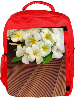 

Snoogg Eco Friendly Canvas Butterfly On Flowers Backpack Rucksack School Travel Unisex Casual Canvas Bag Bookbag Satchel 5 L Backpack(Red)