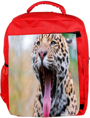 

Snoogg Eco Friendly Canvas Leopard Designer Backpack Rucksack School Travel Unisex Casual Canvas Bag Bookbag Satchel 5 L Backpack(Red)