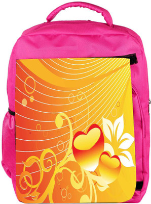

Snoogg Eco Friendly Canvas Abstract Romantic Wallpaper Of Floral Themes In Orange Backpack Rucksack School Travel Unisex Casual Canvas Bag Bookbag Satchel 5 L Backpack(Pink)